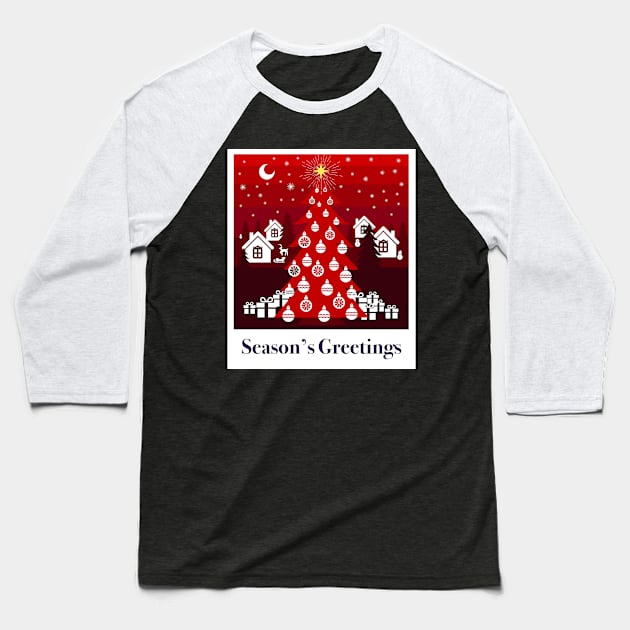 Season’s Greetings, small Finnish  town celebrating Christmas Baseball T-Shirt by marina63